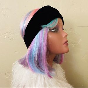 Vintage Lisa Violetto SF Black Velvet 70s Headband